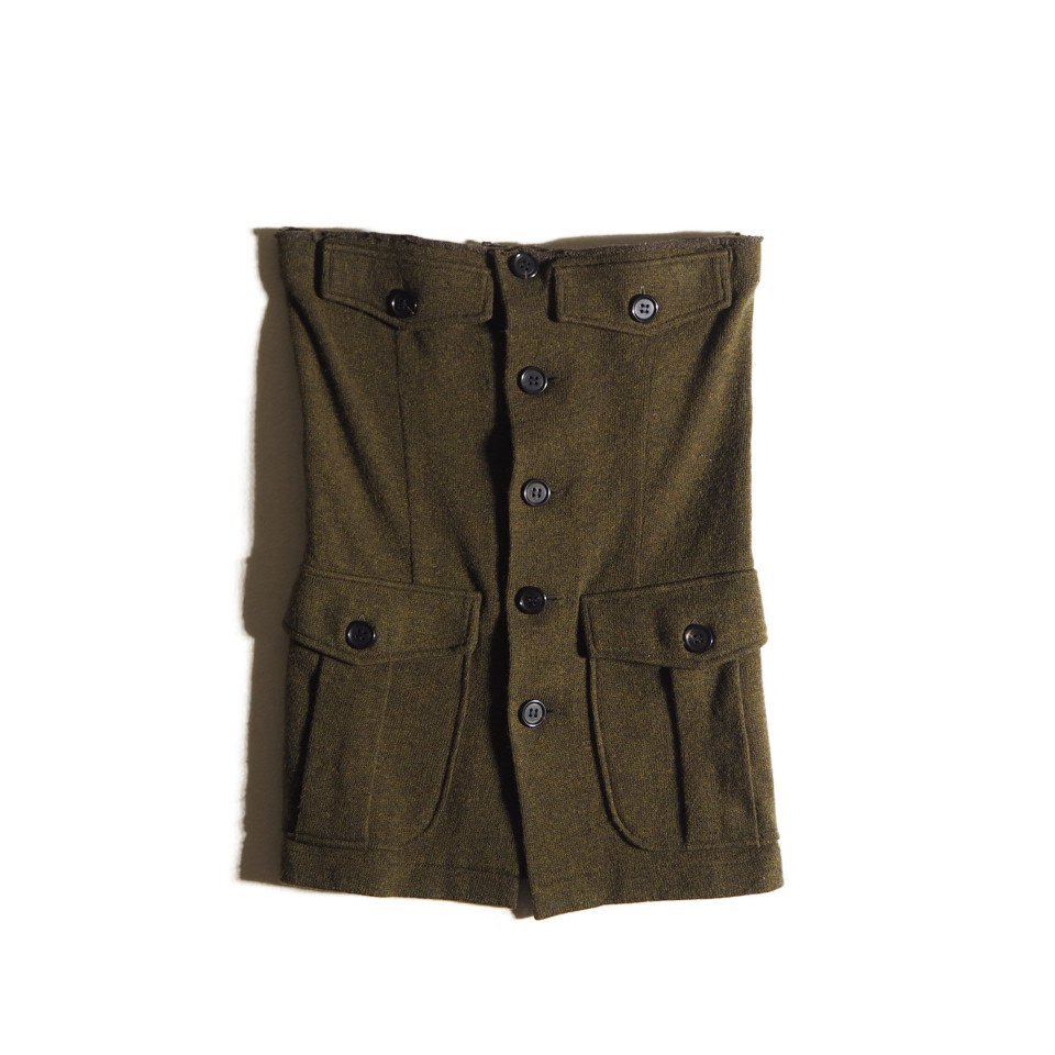 R2230f62 ▼INSCRIRE アンスクリア▼ 23AW Military wool tube top ミリタリー ウール チューブトップ カーキ M / ベアトップ 秋冬拍卖