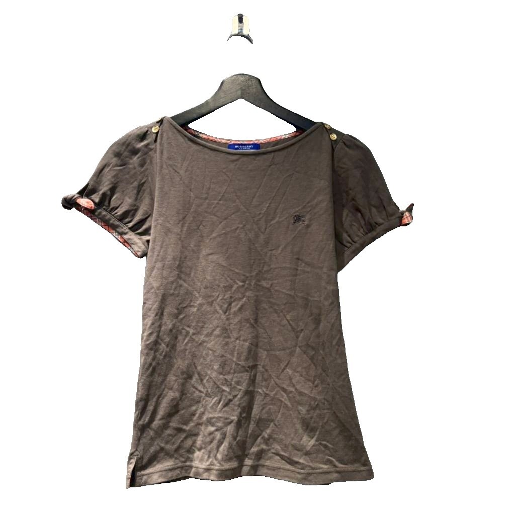 バーバリー ロンドン BURBERRY LONDON Tシャツ カットソー 半袖 38 カーキ ■GY61 レディース拍卖