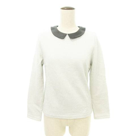 ロペ ROPE フェイクレザー襟 ラメトップス 長袖 グレー ■TC レディース拍卖