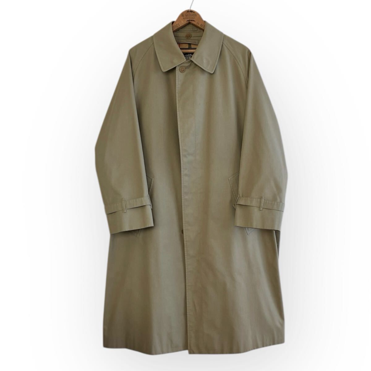 一枚袖 80's 90's Burberry's バルマカーンコート ノバチェック カーキ ビンテージ バーバリー ステンカラー トレンチ BURBERRYS拍卖