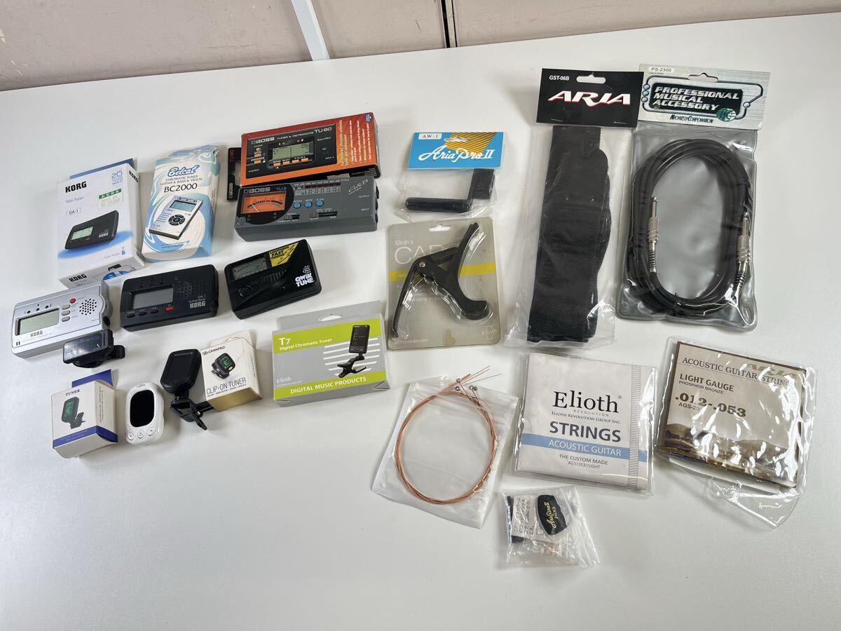 ★未使用品有り KORG BOSS Aria チューナー等21点 ギター ベース用品 まとめ売り TU-80 GA-1 カポ 弦 処分品 ジャンク 中古品 管理O754拍卖
