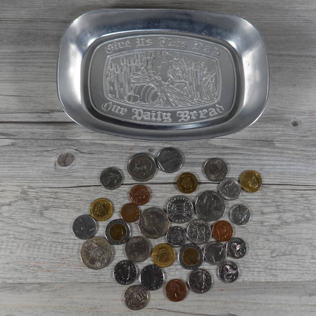 (中古)ダルトン(Dulton) アルミニウム ブレッドトレイ 外国コイン色々拍卖
