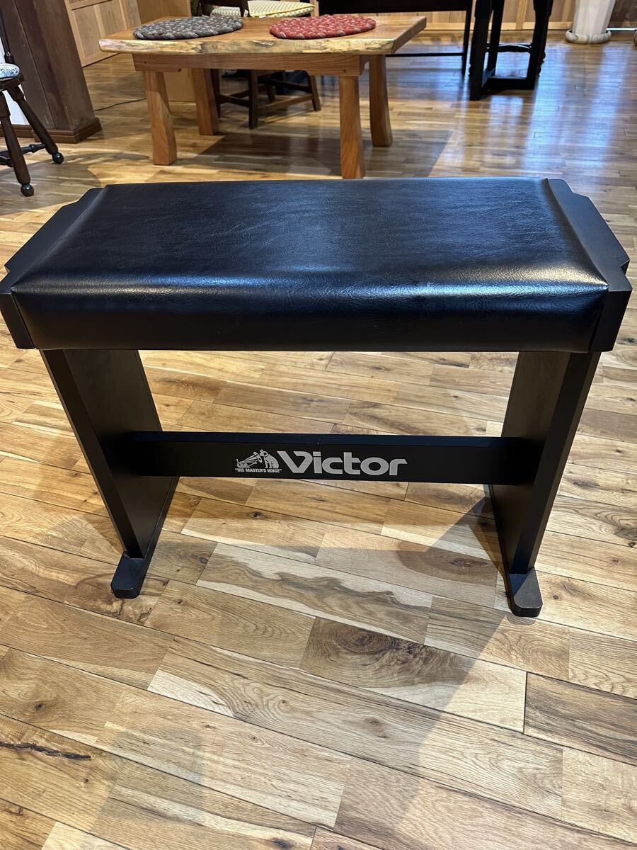 ピアノ椅子Victor(日本ビクター) ブラック 椅子エレクトーン用 中古保管品 状態が良い拍卖