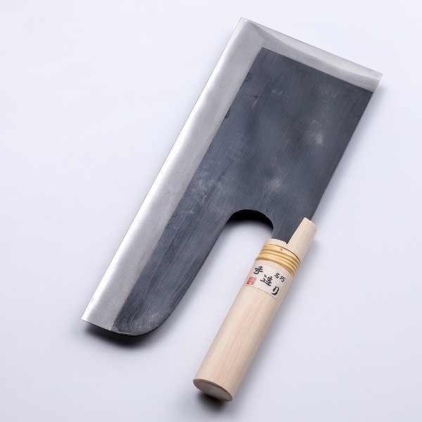 そば切り包丁 麺切包丁 安来白紙鋼 鍛造 黒打ち 300mm 左利き用拍卖