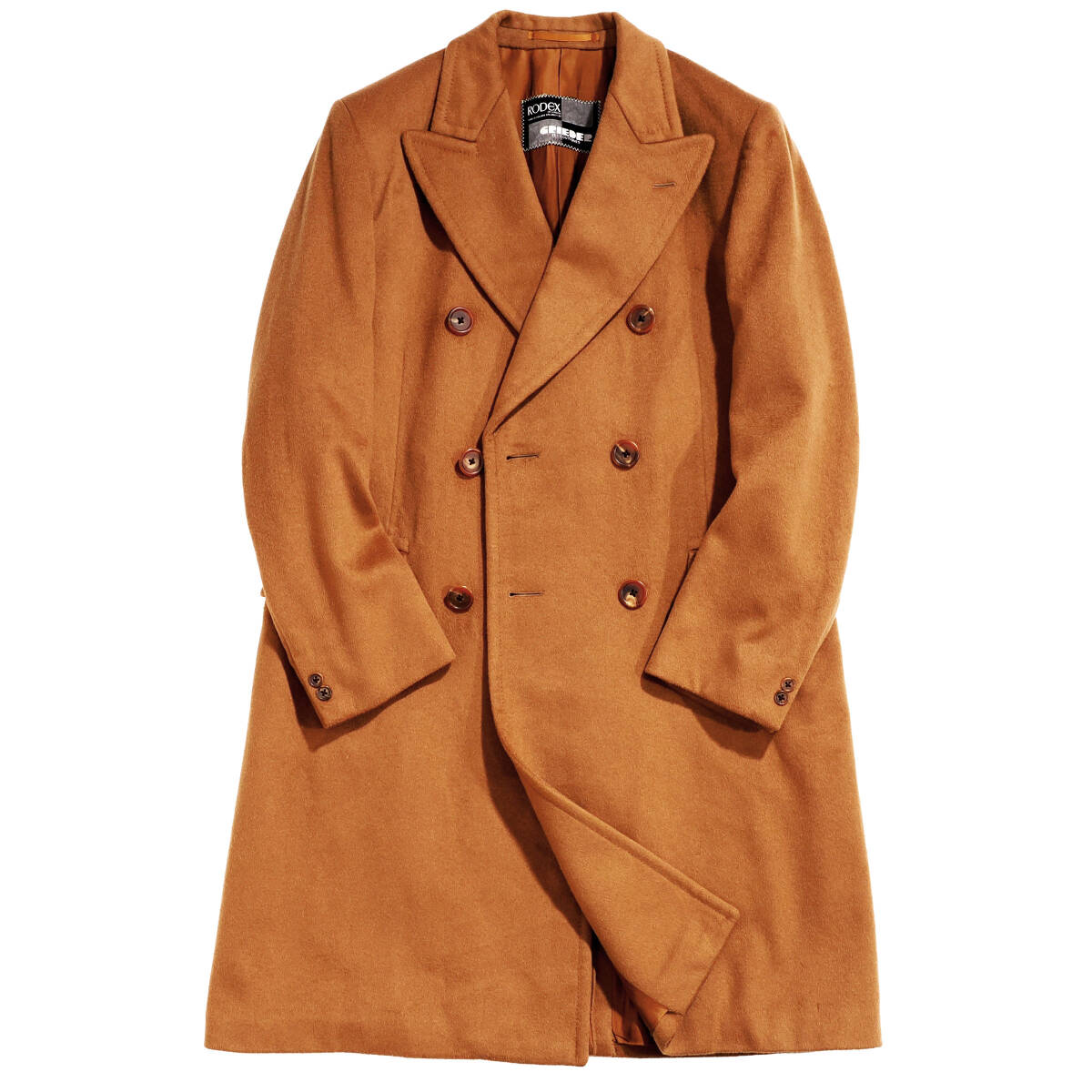 幻!!◎英国製 ピュアカシミヤ RODEX/ローデックス「Aquascutum/アクアスキュータム」工場製 カシミヤ100% チェスターコート 38 L キャメル拍卖