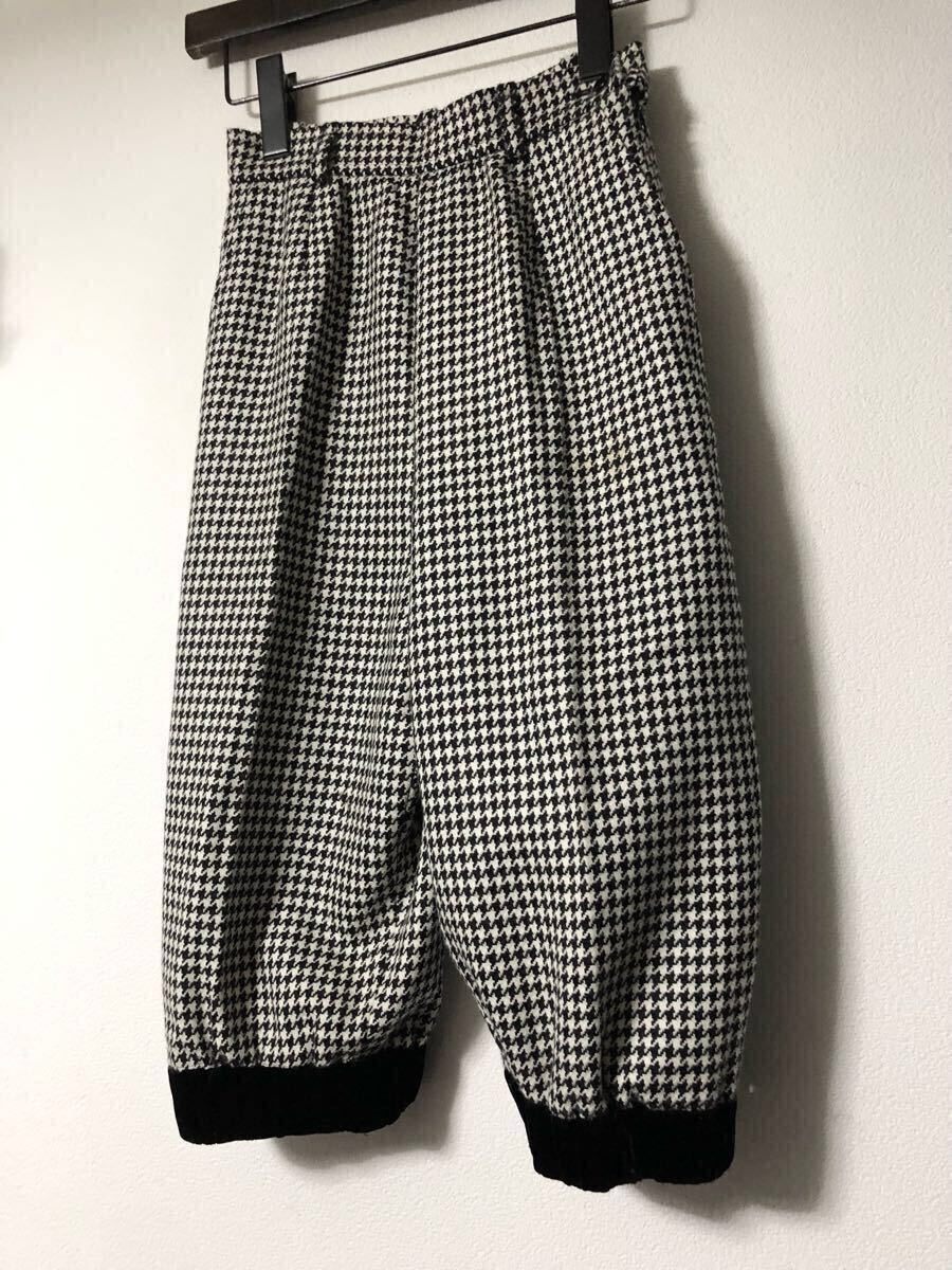 Yves Saint Laurent rive gauche オールド フランス製 千鳥 ニッカパンツ ベロアリブ ウール ツイード バルーン 90s 拍卖