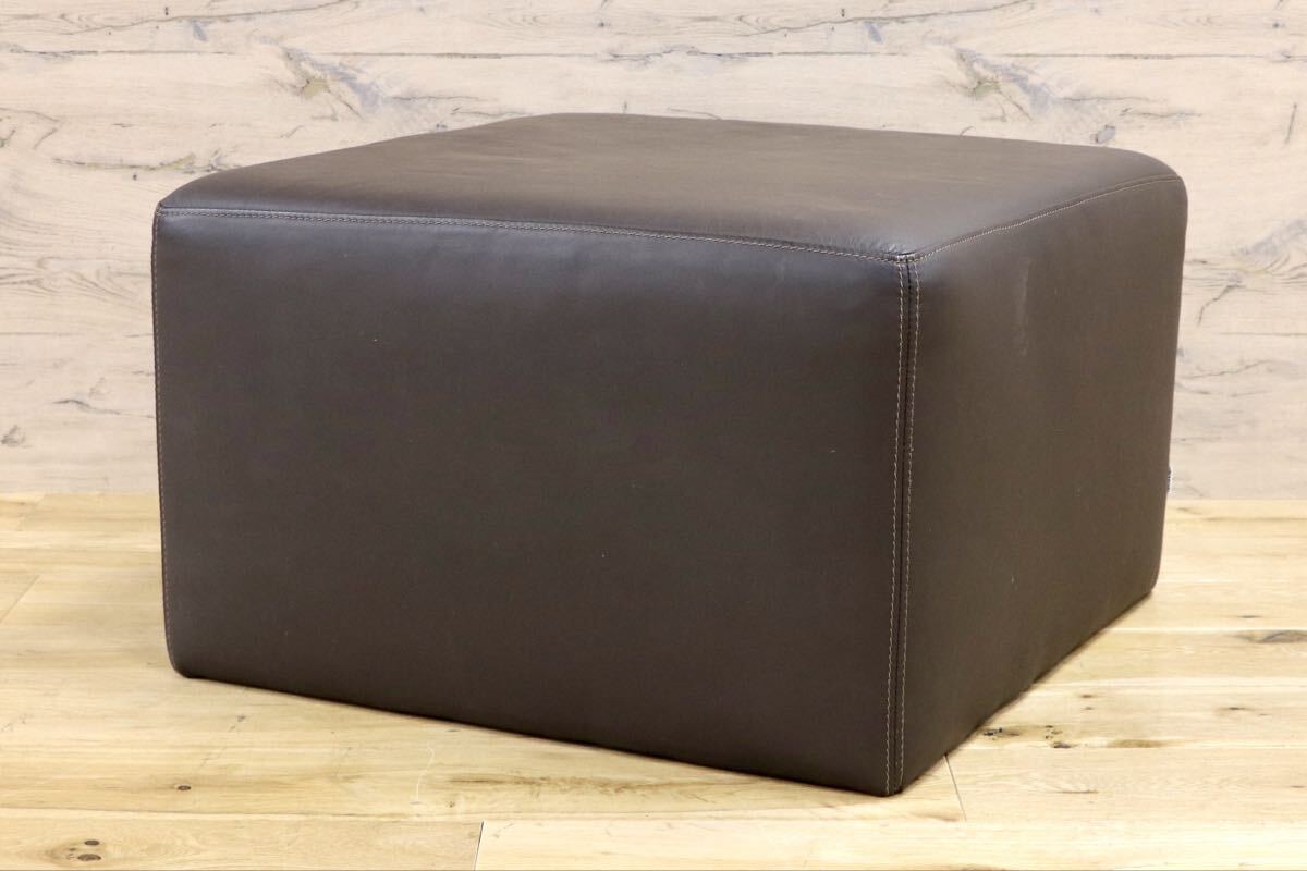 GMIK871○ BoConcept / ボーコンセプト スツール オットマン 北欧家具 デンマーク ソファ 本革 キューブソファ レザー ブロックソファ拍卖