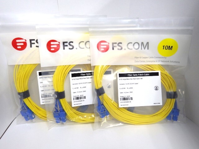 ☆新品・未使用品×3本セット!FS.COM Fiber Optic Patch Cable 10m!(#Y-1202)「クリックポスト」☆拍卖