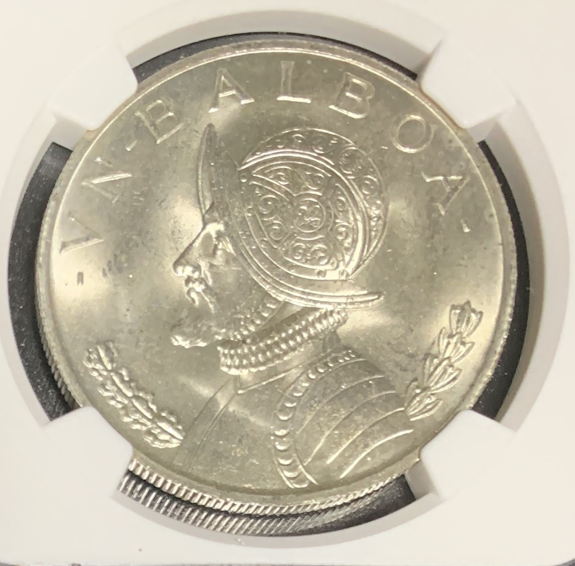 (1円スタート) 1966年 初年度発行 パナマ バルボア 銀貨 1バルボア NGC MS64 大型銀貨 PANAMA BALBOA拍卖