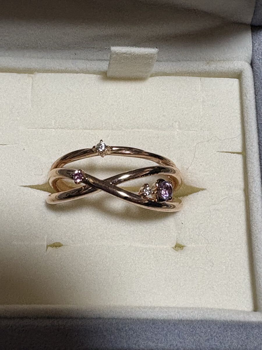 中古 美品 ほぼ新品 指輪 リング 大きい 15号 2連 シルバーSILVER ピンク カナルヨンドシー CANAL 4°C拍卖