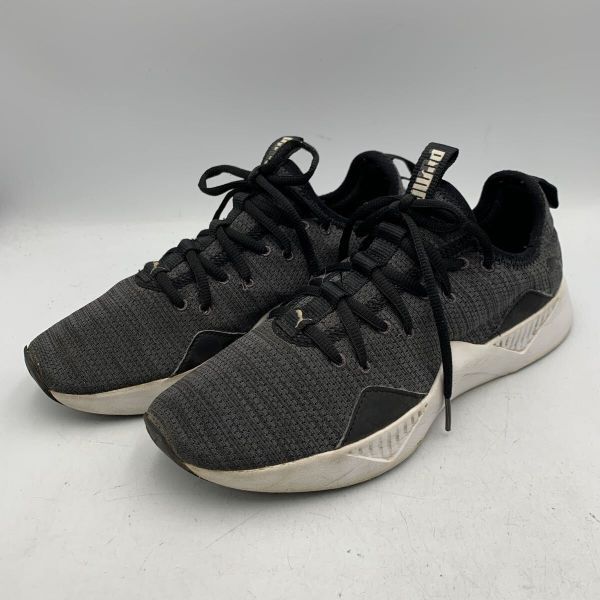 W603Y PUMA プーマ レディース ランニングシューズ スニーカー US8 24.5cm グレー ブラック メッシュ拍卖