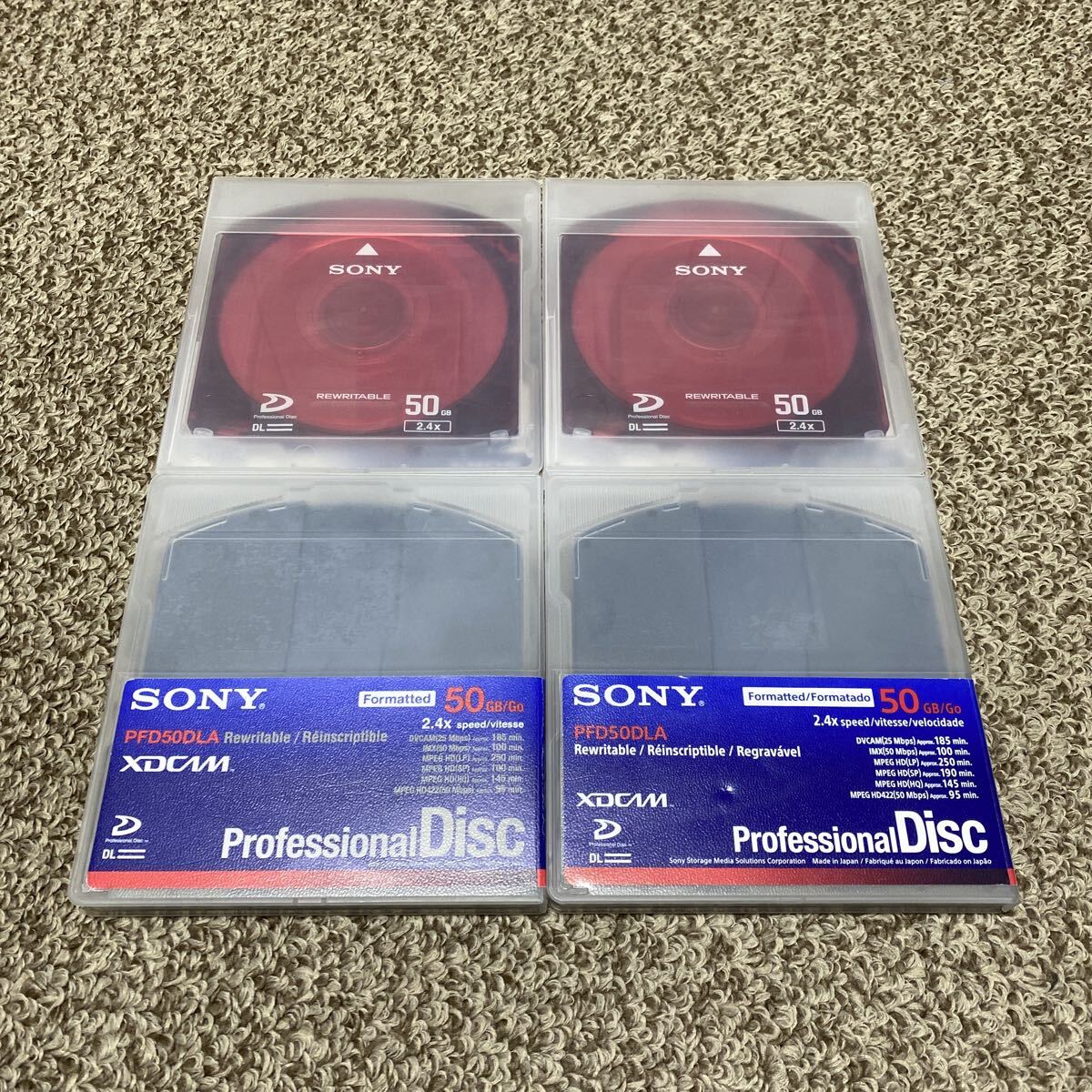 SONY PFD50DLA XDCAM 4枚 50GB Professional disc ソニー フォーマット済拍卖
