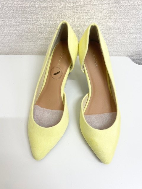 未使用品 RANDA ランダ パンプス ハイヒール イエロー サイズ23㎝ ワイド3E◆4270拍卖