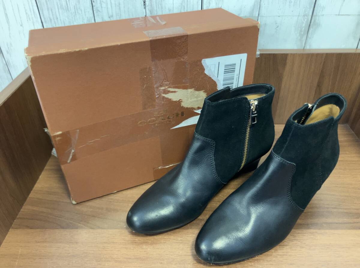 COACH コーチ A8739 ショートブーツ ブラック US7.5B EUR37.5拍卖