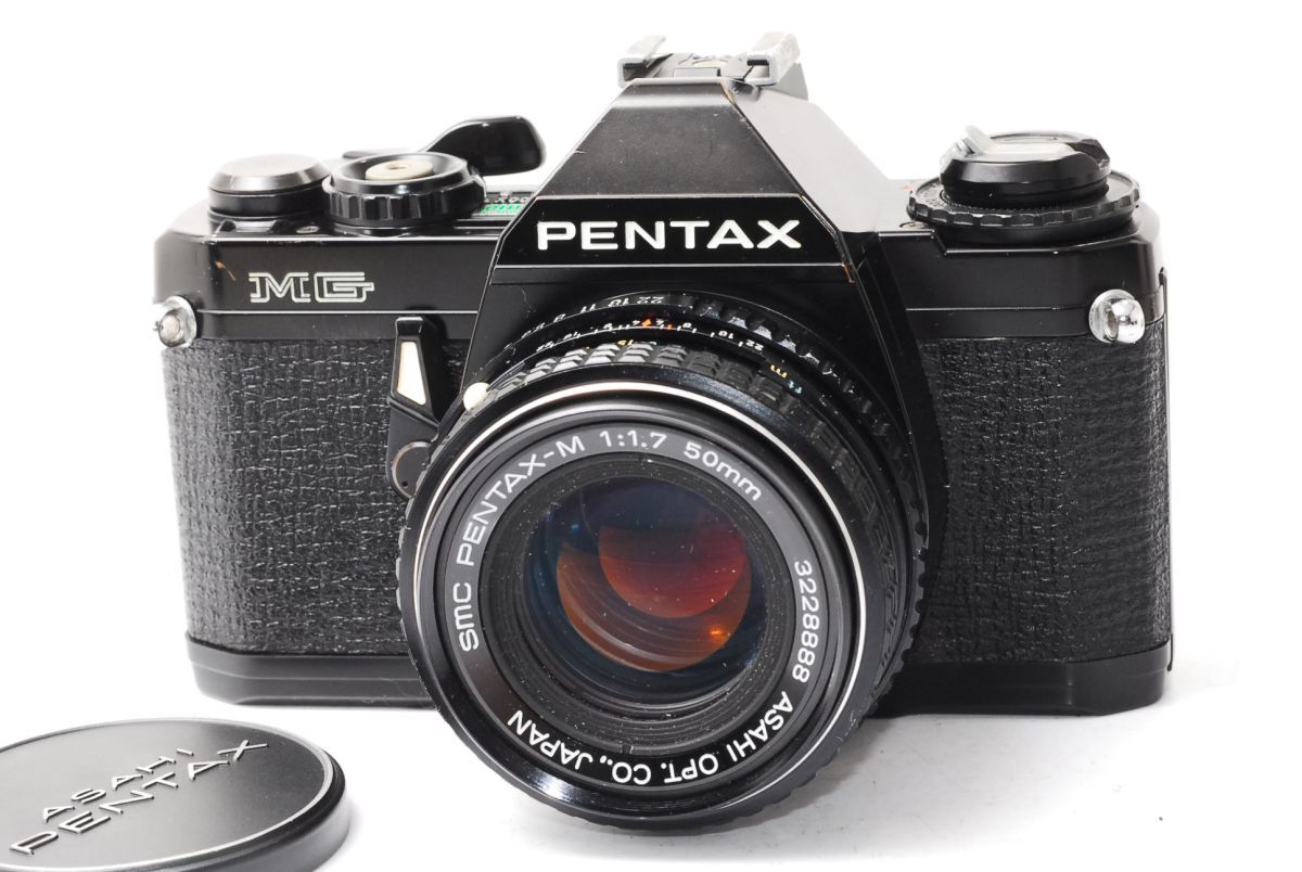 ★実用美品★ ペンタックス PENTAX MG ボディ ブラック + SMC PENTAX-M 50mm F1.7 ★シャッター全速 露出計OK★ #O23#051060拍卖