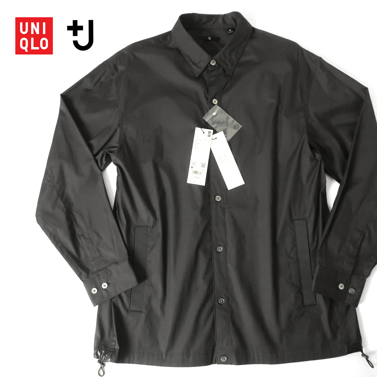 【新品】UNIQLO+J ユニクロ/ジルサンダー オーバーサイズ ハイストレッチ シャツブルゾン 春夏 DARK GREY(M) 送料230円拍卖