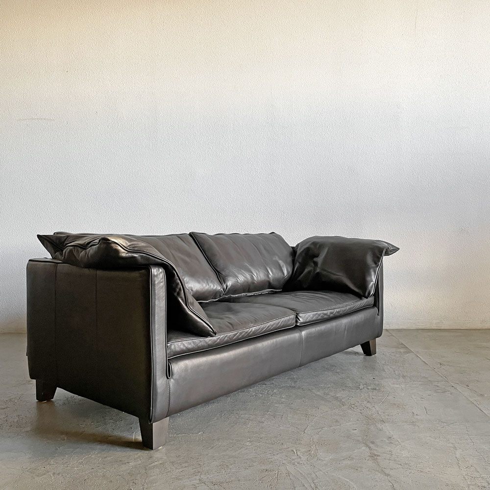 〓 アクタス ACTUS ファイブバイファイブ five by five レット LETTE 2.5シーターソファ W176cm 本革 ダークブラウンレザー 廃番拍卖