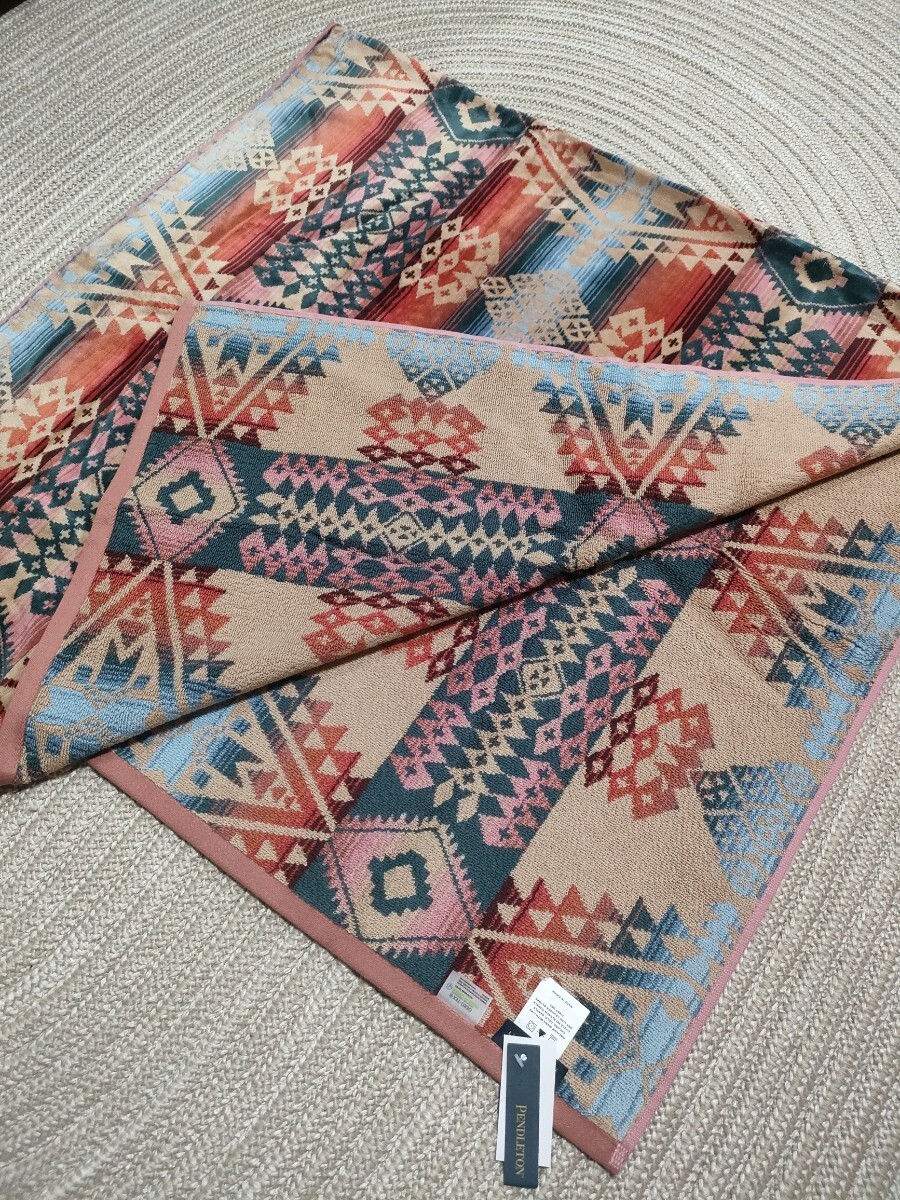 新品 未使用 PENDLETON ペンドルトン 大判 ネイティブ柄 バスタオル ブランケット ベージュ タオル 76.2×147cm拍卖