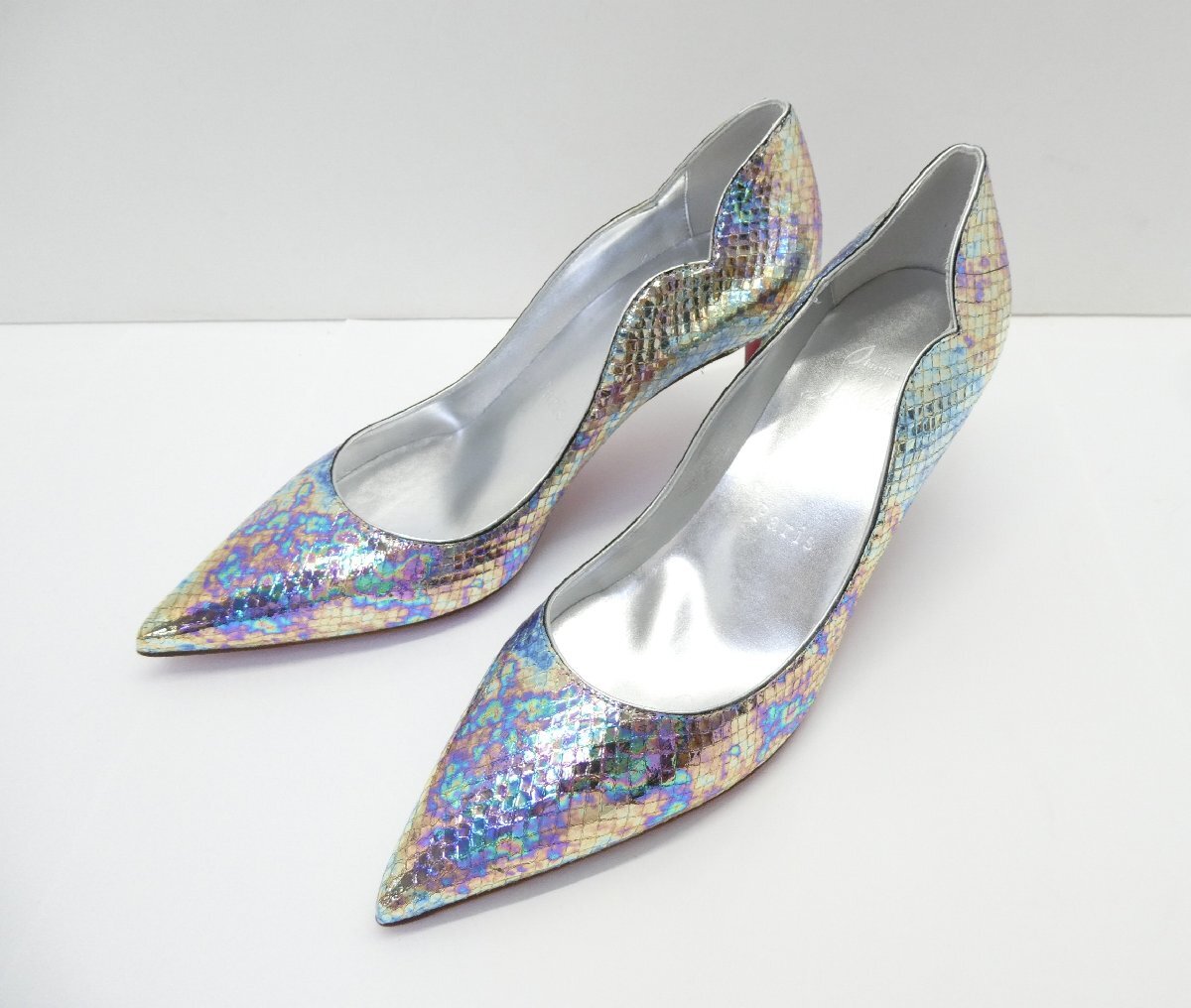 Louboutin ルブタン スネークスキン柄 パンプス size:35 約22cm 靴 △WP2900拍卖