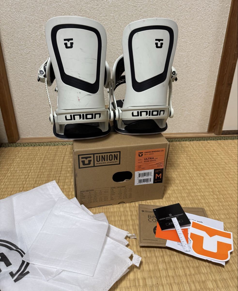 ユニオン ウルトラ ボーンホワイト メンズ M サイズ UNION Ultra Men 23-24バインディング ビンディング スノーボード UNION BINDING拍卖