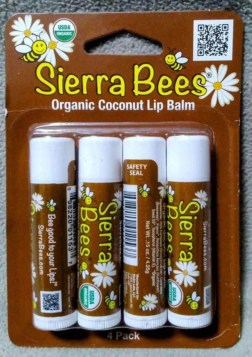 即購入■シエラビーズ 4個 オーガニックココナッツリップバーム リップクリーム拍卖
