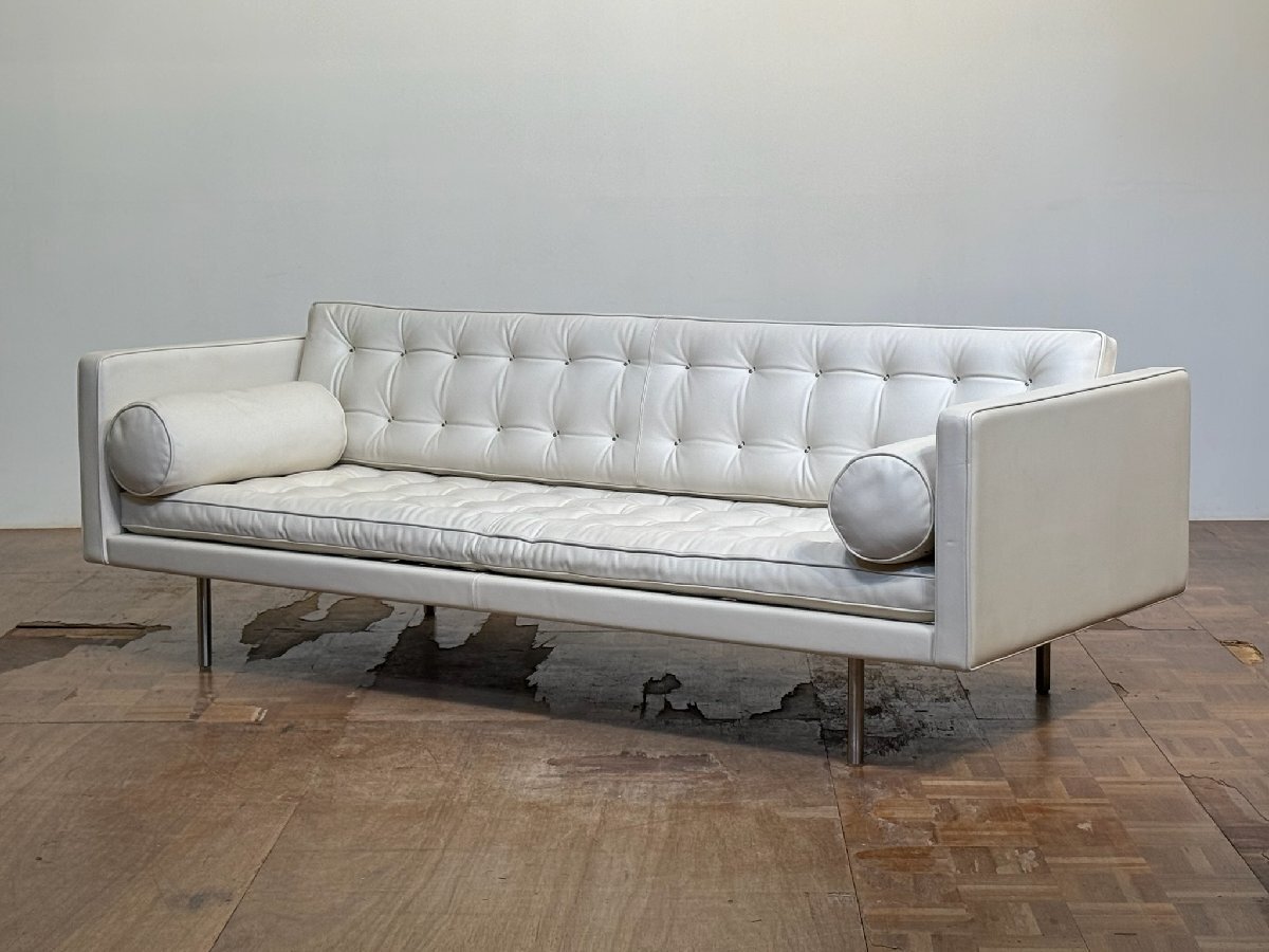 s03245|FLEXFORM 名作 Antonio Citterio 総本革 MAGISTER/マジスター タフトトリプルソファ|フレックスフォルム カッシーナ B&Bイタリア拍卖