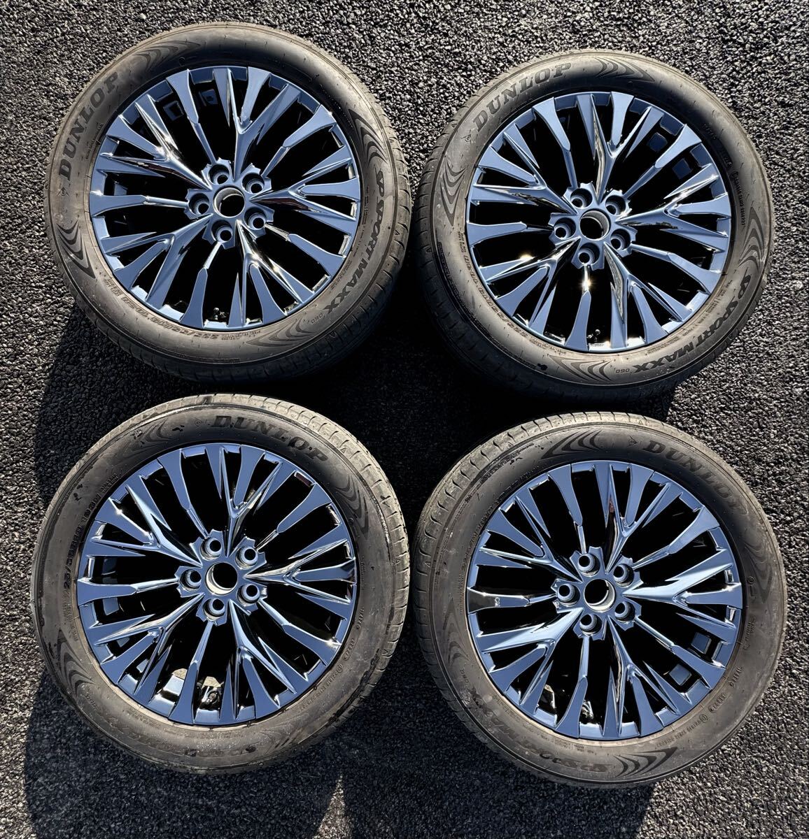 美品 19インチ トヨタ 40 ヴェルファイヤ 純正ホイール タイヤホイールセット 2024年製 DUNLOP SP SPORT MAXX 225/55R19 アルファード拍卖
