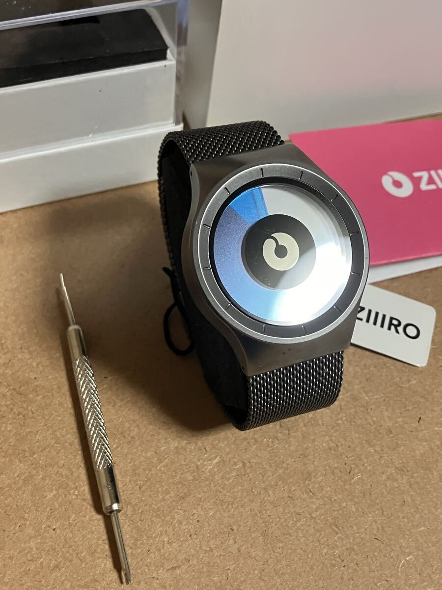電池交換済 ZIIIRO ジーロ 腕時計 セレステ ブラック×モノ Z0005WBBG 拍卖