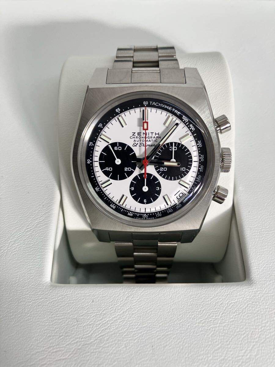 ZENITH ゼニス クロノマスター リバイバル エル・プリメロ A384 ホワイト文字盤 クロノグラフ 自動巻き 腕時計拍卖