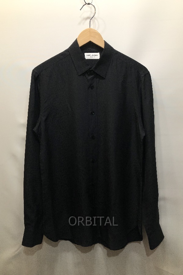 経堂) サンローランパリ SAINT LAURENT PARIS ベイビーキャットシルクシャツ イタリア製 2015SS サイズ39拍卖