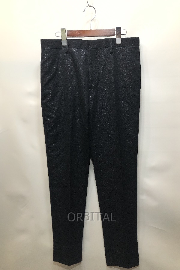 経堂) サンローランパリ SAINT LAURENT PARIS グリッターウールスラックス P02P 417851 Y513K 1140 サイズ48 イタリア製拍卖