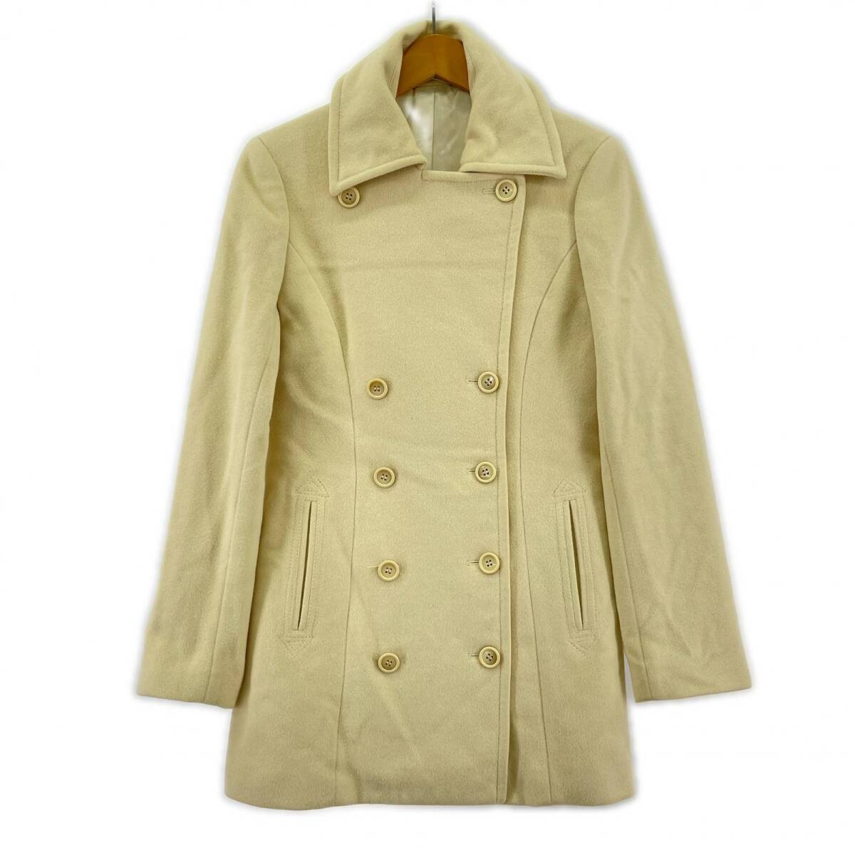 Michael Kors マイケルコース アンゴラ ダブルボタン コート size4/アイボリー拍卖