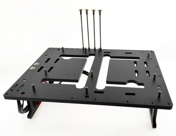 オープンフレームPCケース JXK-K1 水冷 オールアルミニウム ATX PCケース スタンド&スリープ 両用拍卖