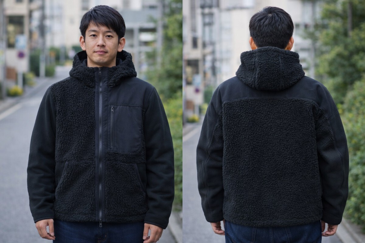 送料無料 ユニクロ ホワイトマウンテニアリング ジップアップ フリース パーカー ジャケット L 黒 UNIQLO White Mountaineering 拍卖