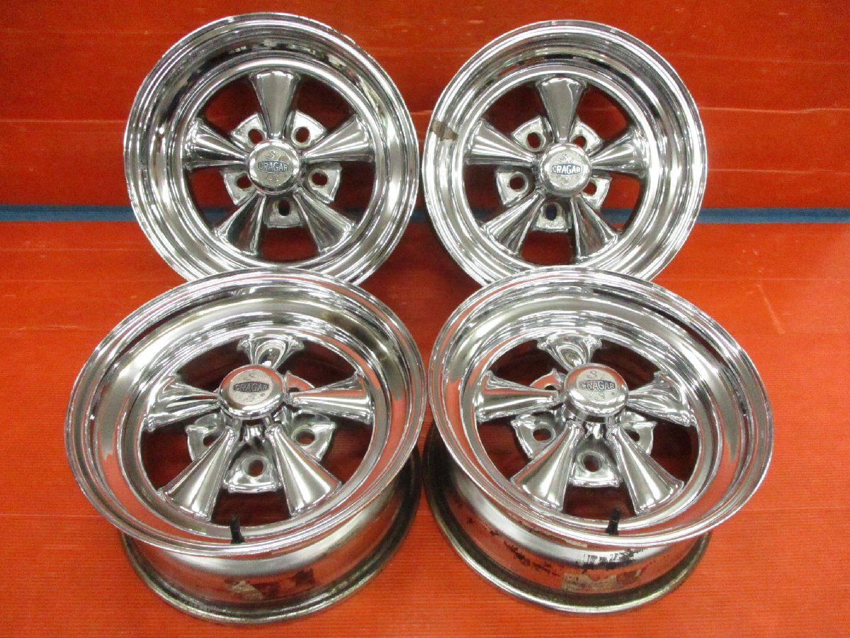 【O2】CRAGAR S/S 08/61 Series Super Sport 61715 15インチ 7.0J +3 5H114.3/120.65/127 BS4.125in 中古ホイール4本セット アメ車 旧車拍卖