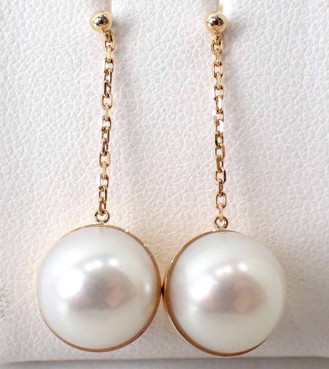 希少!美品 タサキ TASAKI アルルカン K18YG 本真珠 ホワイトパール ピアス 18金 イヤリング 11mm弱 5.1g スイングパール ボール ピアス549拍卖