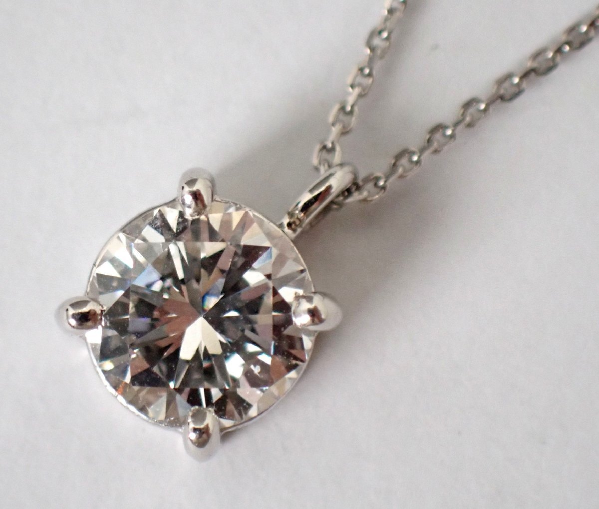 1.2ct VVS1 1キャラット超 Pt900 Pt850 ダイヤネックレス ワンダイヤネックレス ダイヤ ダイヤモンド ネックレス 3.4g 559拍卖