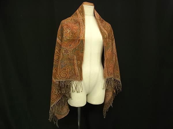 ■新品■未使用■ ETRO エトロ ウール100% ペイズリー柄 ストール ショール レディース ブラウン系 FN9193拍卖
