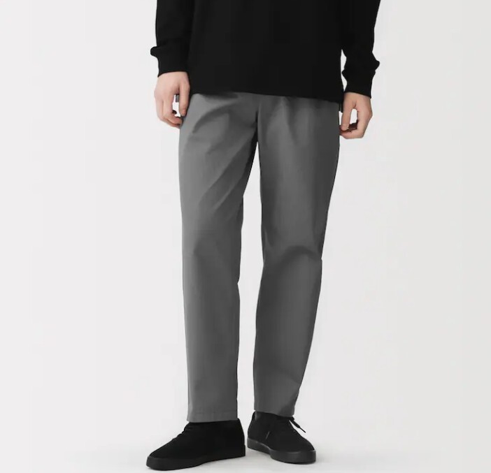 新品無印良品紳士洗いざらしコットンイージーパンツダークグレーサイズXL拍卖