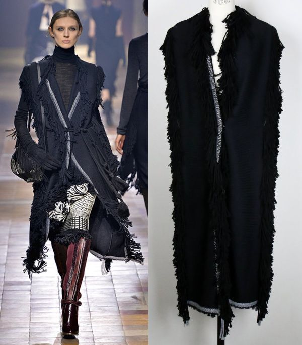15AW LANVIN gilet coat size T1 ランバン フリンジ スリーブレス ジレ コート c0272拍卖