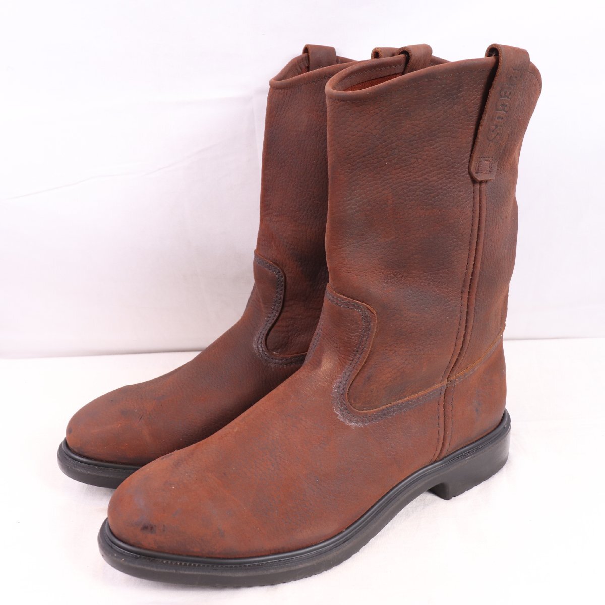 レッドウィング 10 1/2 D/ 28.5cm ペコスブーツ 2259 PECPS ブラウン 茶 スチールトゥ RED WING USA製 メンズ 古着 ブーツ 中古 eb2244拍卖
