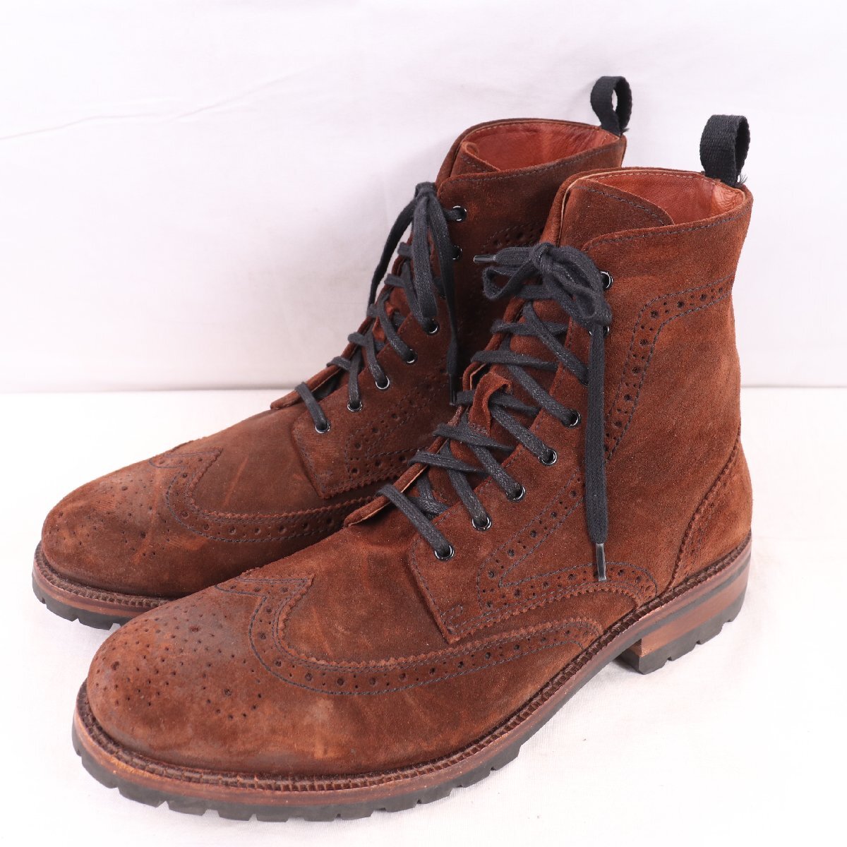 FRYE 12 / 30.0cm 位 スエード カントリーブーツ 茶 ブラウン レースアップブーツ フライ メンズ 革靴 古着 中古 eb2245拍卖