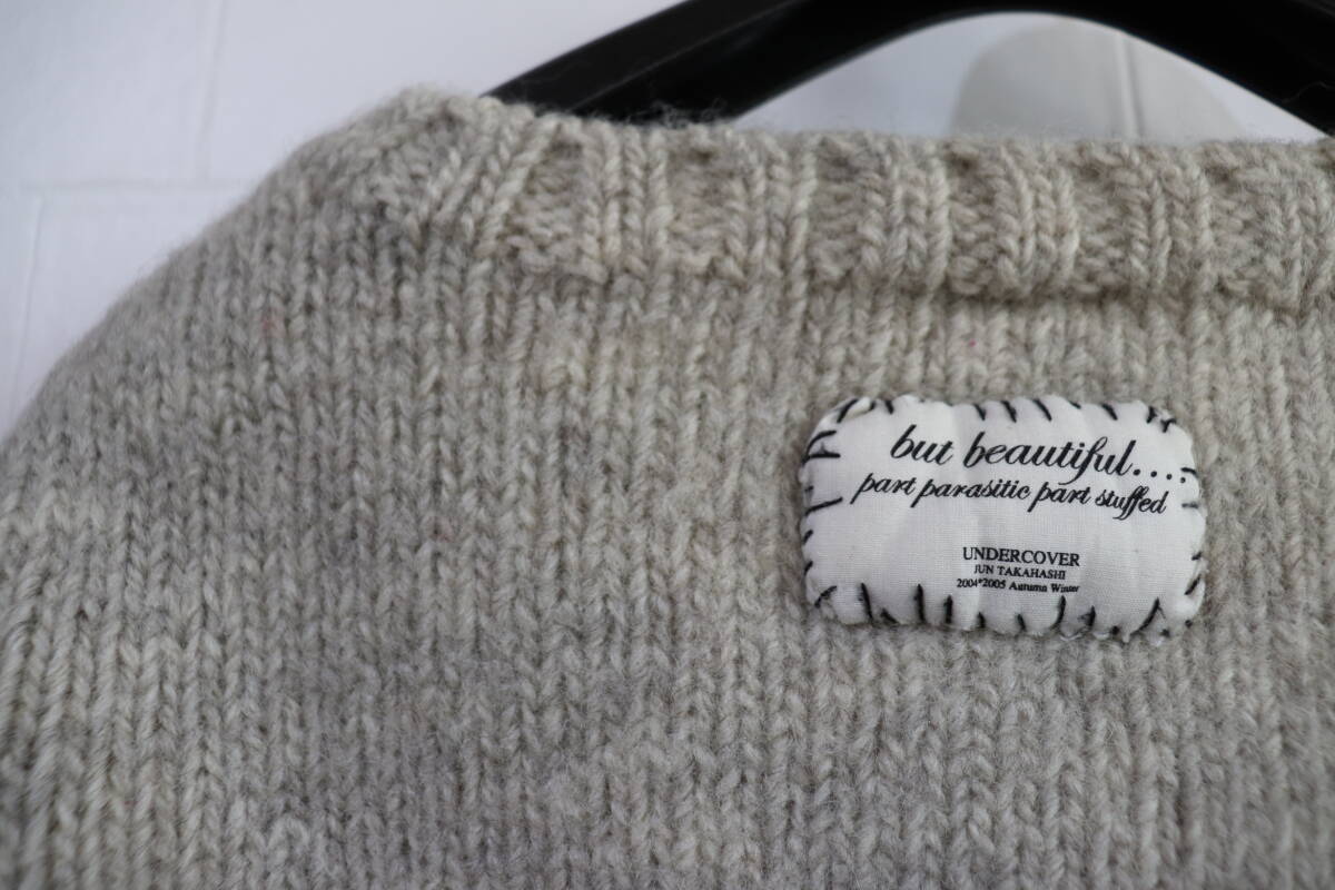 即決 2004AW UNDER COVER アンダーカバー 04AW but beautiful 期 クロップド丈 短丈 胸ポケット付き ニットセーター モンスターニット M拍卖