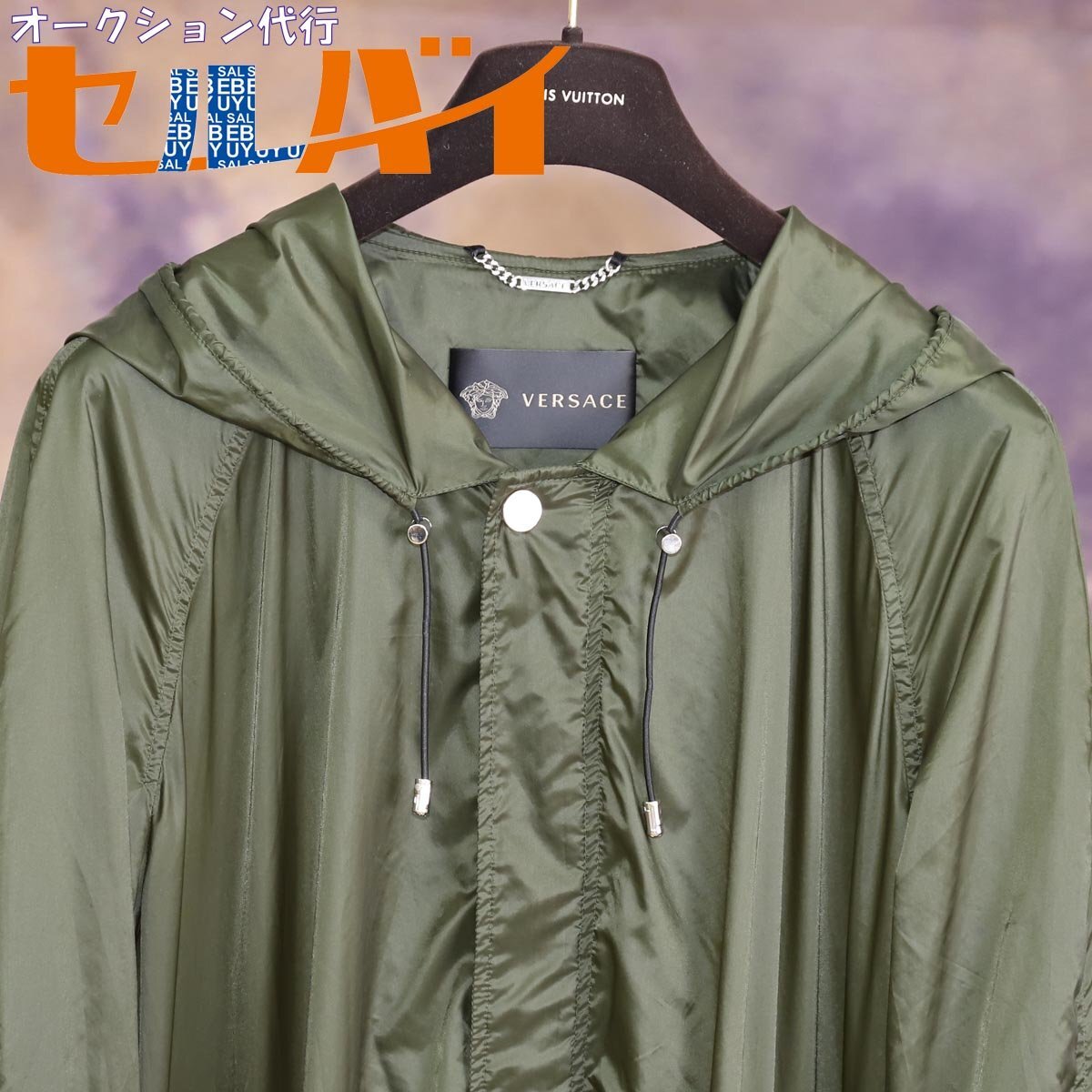 本物 新品 ヴェルサーチ 絶盤 ランウェイ限定 マキシロングモッズコート メンズ48 アウター ジャケット ブルゾン 国内正規品 VERSACE拍卖