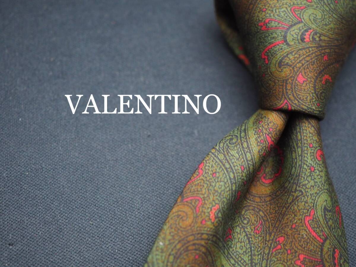 美品【VALENTINO ヴァレンティノ】 H1493 ペイズリー SILK ブランド ネクタイ 古着 良品 転売 仕入拍卖