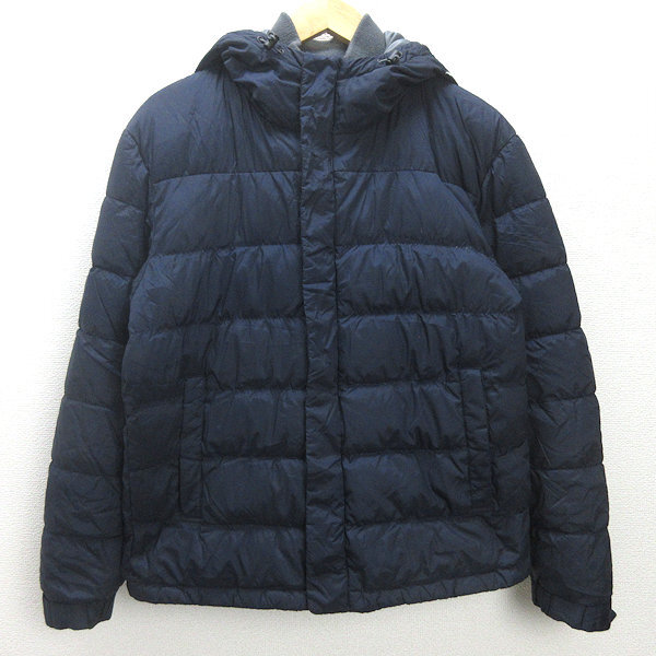 g■ユニクロ/UNIQLO ダウンジャケット/315-078895【L】紺/men's/17【中古】■拍卖
