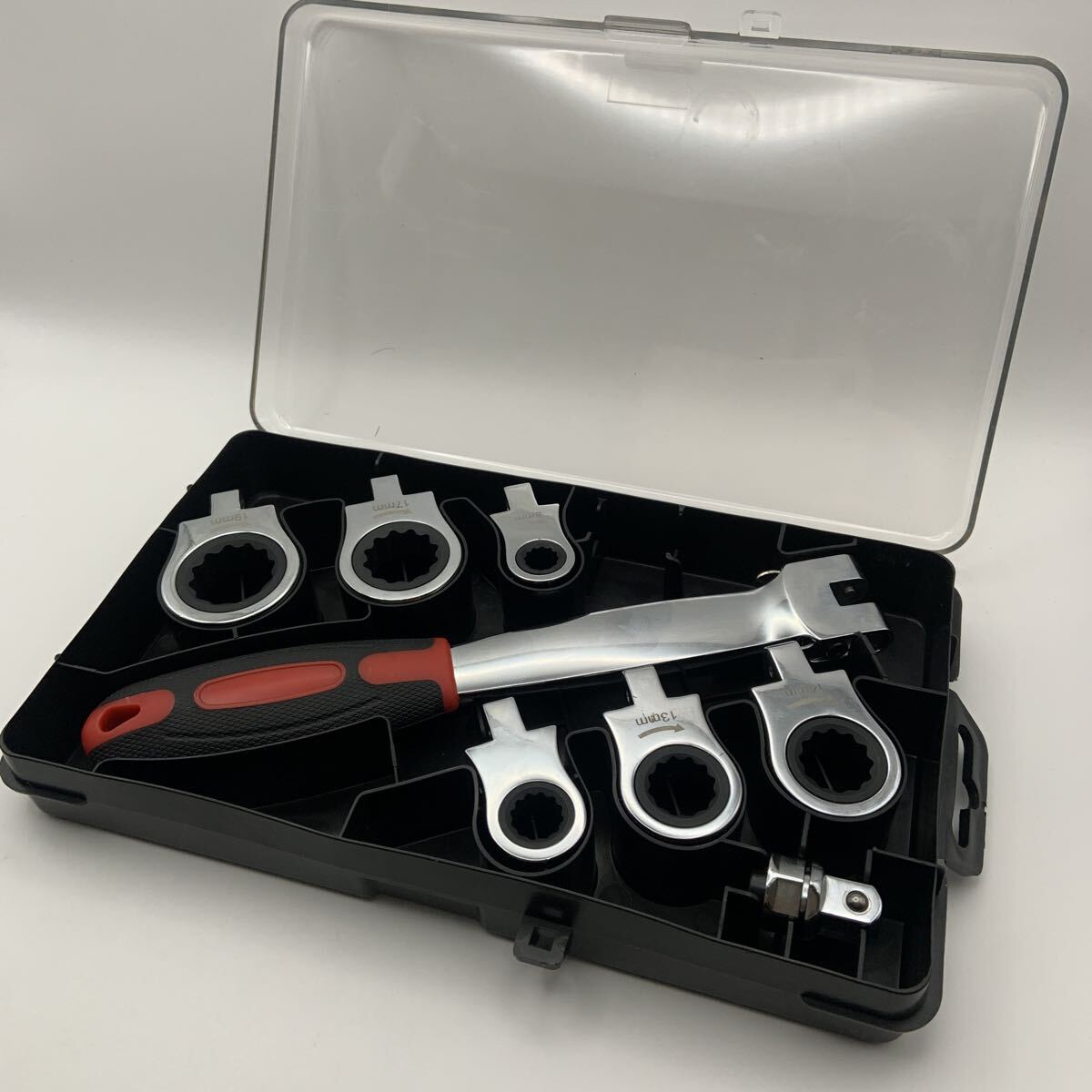 【ケース付き】 フレキシブル ラチェット 首振り レンチ 工具 DIY 整備 ギアレンチ拍卖