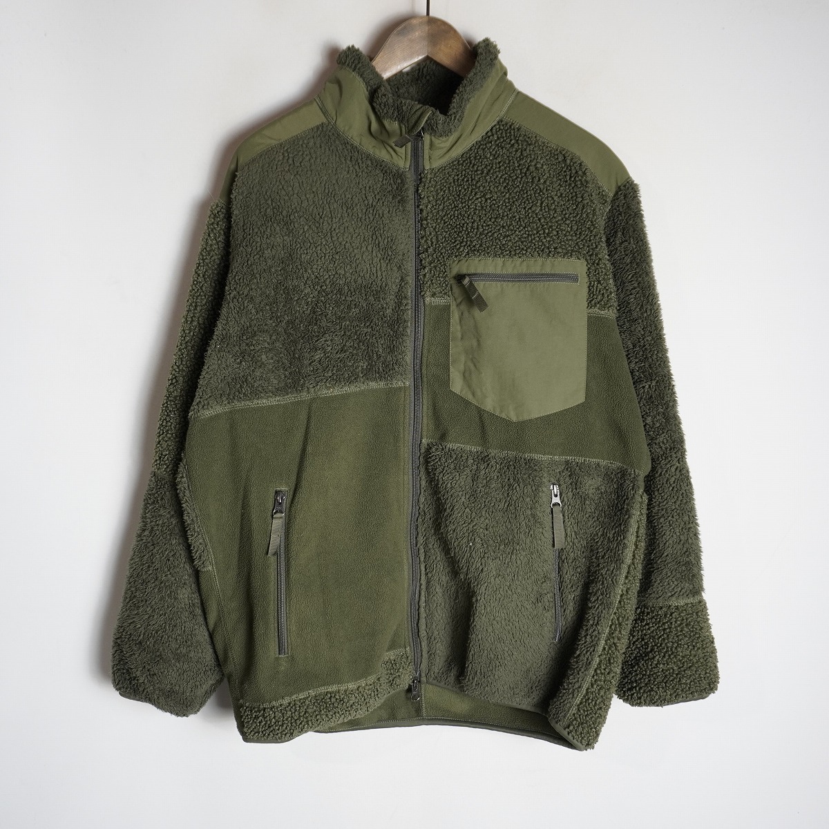 UNIQLO ユニクロ × Engineered Garments エンジニアドガーメンツ コンビネーション フリース ジャケット ブルゾン 緑 L 832Q★4拍卖