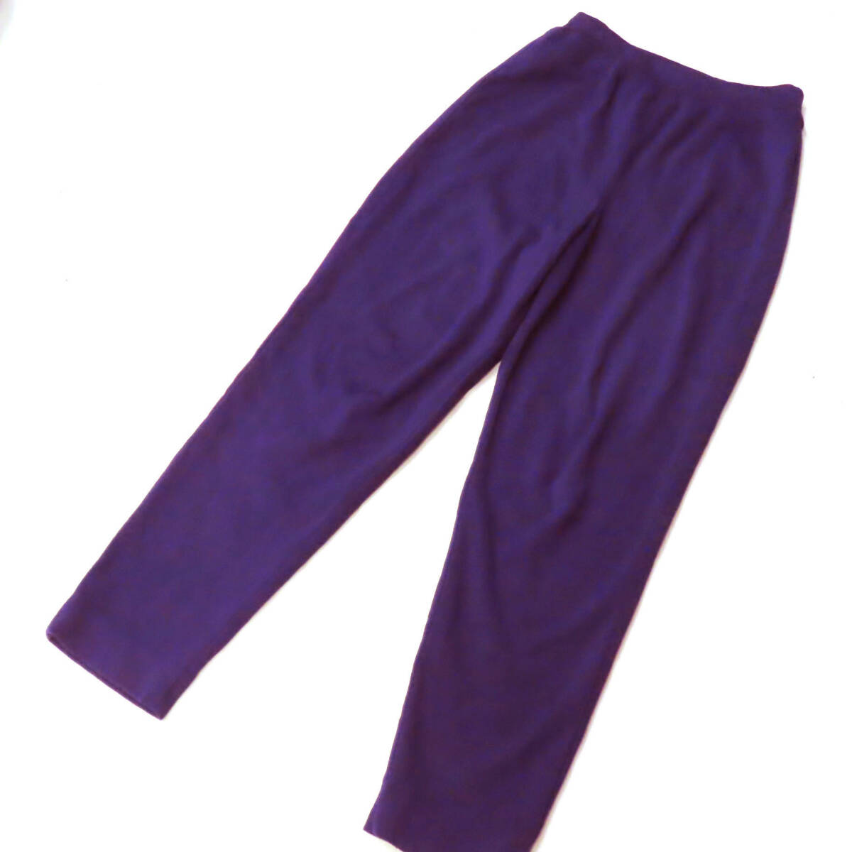 WL25013 Yves Saint Laurent イヴサンローラン ストレッチ ニット テーパード パンツ イージーパンツ ウール size9 パープル ヴィンテージ拍卖