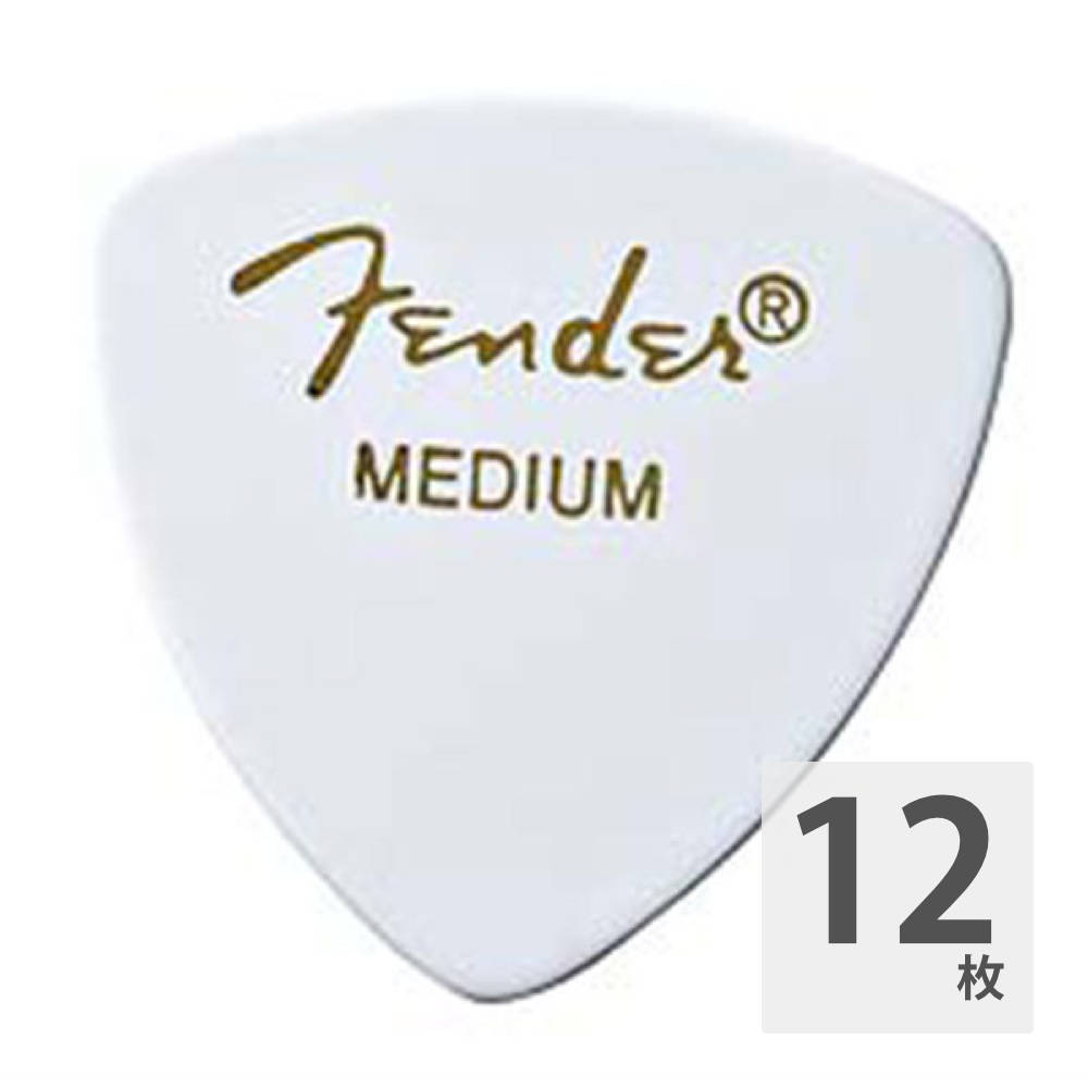 フェンダー ギターピック 12枚 セット ミディアム 346 Shape Classic Celluloid Picks Medium White Fender拍卖